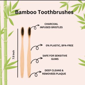Eco-Friendly Bamboo Charcoal Toothbrush (Pack of 2)